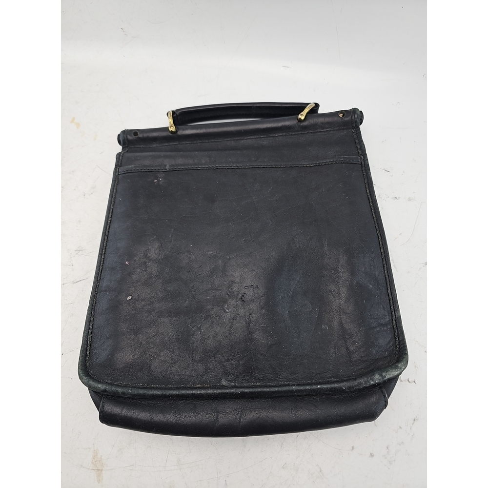 Hunt Club Vintage Black Leather Satchel Bag - Picture 2 of 5